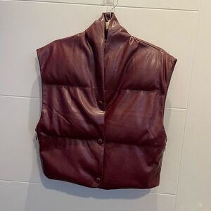 ‼️ELAN‼️Faux Leather Puffer Vest, XS